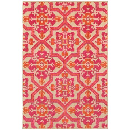 Oriental Weavers Cayman 2541V 5x8 Rectangle - Sand/ Pink-Polypropylene C2541V160230ST